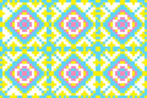 Fabric thai ethnic pattern, silk weaving colorful pattern, fabric native se.. Stock Illustration