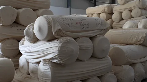 Fabric Warehouse - Textile Industry. Stock Footage 89541810