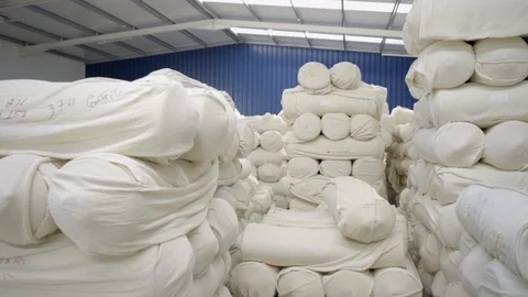 Fabric Warehouse - Textile Industry. Stock Footage 89541835