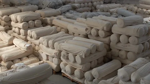 Fabric Warehouse - Textile Industry. Stock Footage 89542669