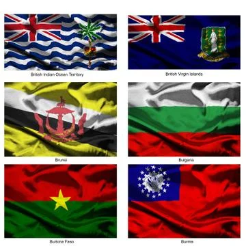 Fabric world flags collection Illustration