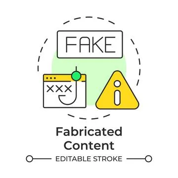 Fabricated content multi color concept icon Stock Illustration
