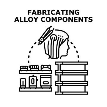 Fabricating alloy components assembling industrial parts 스톡 일러스트