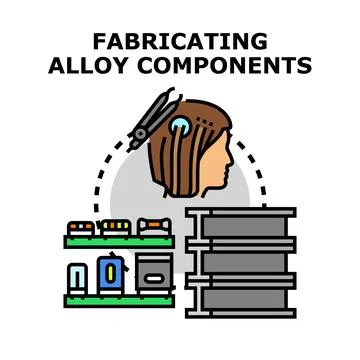 Fabricating alloy components assembling industrial parts Stock Illustration