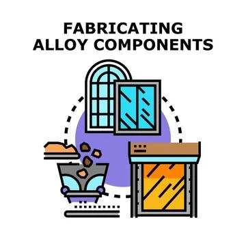 Fabricating alloy components vector concept illustration Stock Illustration