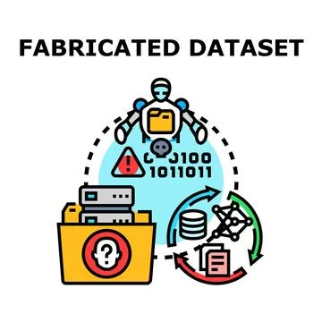 Fabricating dataset for ai training and data manipulation Illustrazione stock