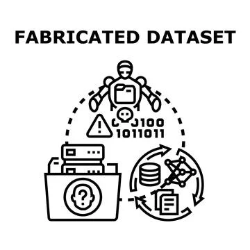Fabricating dataset for ai training and data manipulation Stock Illustration