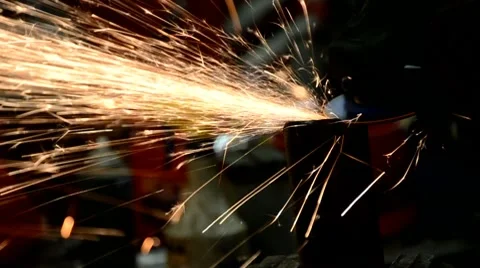 Fabrication grinder sparks Vídeo Stock 8684491