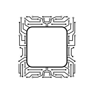 Fabrication microchip frame cartoon vector illustration イラスト素材