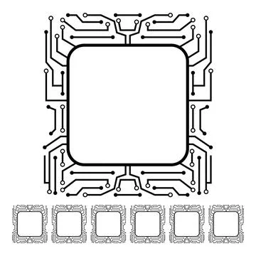 Fabrication microchip frame cartoon vector graphic イラスト素材