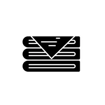 Fabrics black icon, vector sign on isolated background. Fabrics concept symbol Illustrazione stock