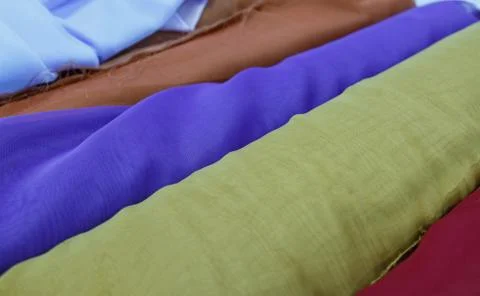 Fabrics intended for sewing. Stock Photos