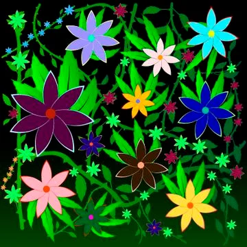 Fabulous Amazon forest Stock Illustration