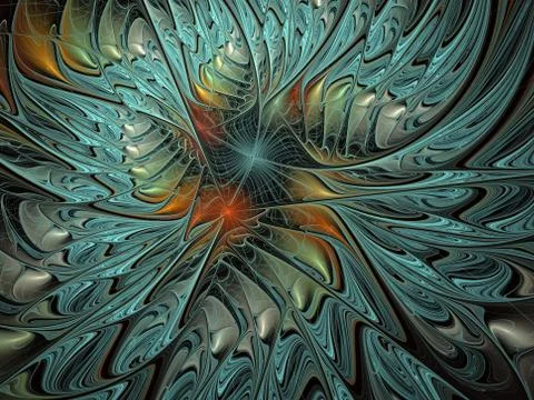 Fabulous fractal pattern in blue. イラスト素材