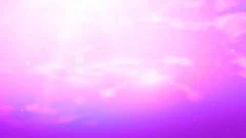 Fabulous pink background, magic sky with sunlights and running white clouds. Video stock 104915200