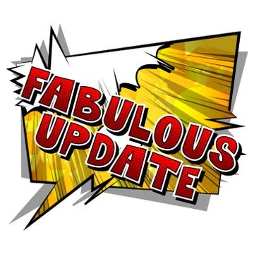 Fabulous Update - Comic book style word on abstract background. Stock Illustration
