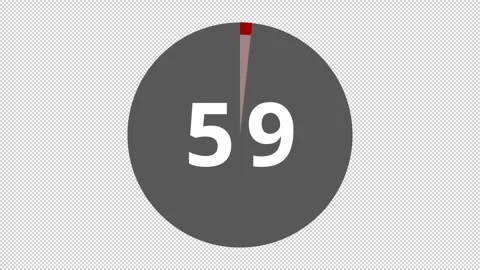 Fabulous50S 60Sec Red Countdown Timer For Workout Videos Video stock 241293657