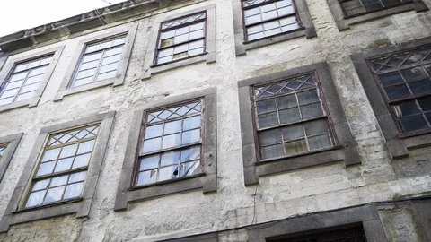 Facade of abandoned building Stock Footage 99361787