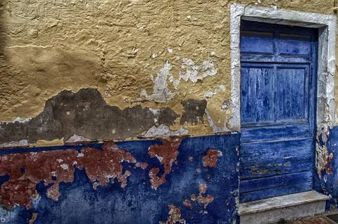 Facade, abandoned mahoo architecture. Stock Photos