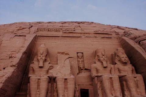 Facade of Abu Simbel temple Stock Photos