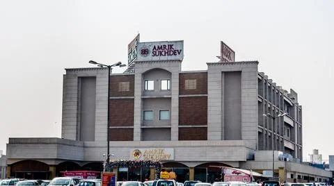 Facade of Amrik Sukhdev one of the famous hotel in Murthal, Sonipat, Haryana Stock Photos