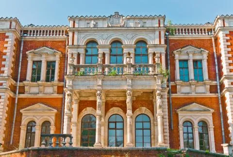 Facade of ancient palace Stock Photos