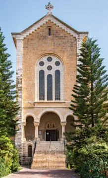 Facade of an ancient trappist monastery,  latrun, israel Stock Photos