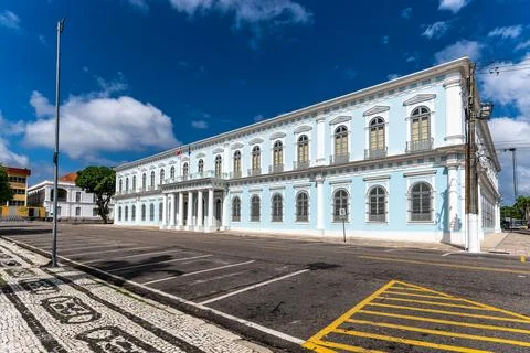 Facade of the Art museum of Belem, state of Para, northern Brazil. Stock Photos
