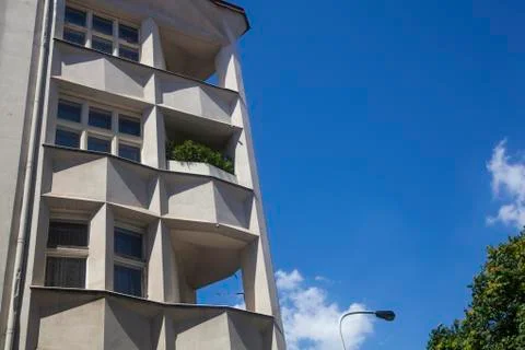 Facade with balconies Stock Photos