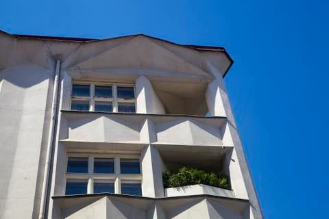 Facade with balconies Stock Photos
