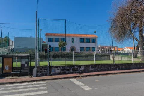 Facade of Basic School of Oliveira Santa Maria Stock Photos
