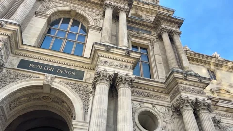 Facade of a beautiful historic building in the Second Empire style. Stock Footage 311935548
