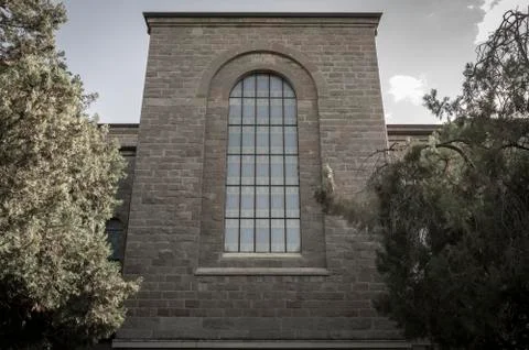 Facade of big horror house Stock Photos