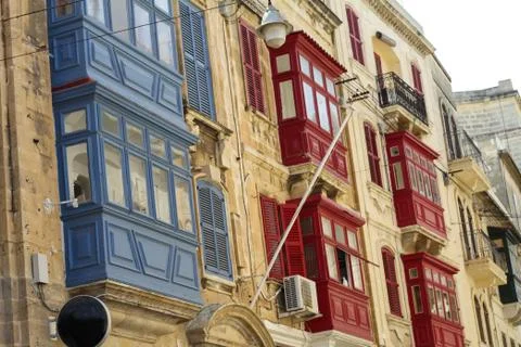 Facade in birgu Stock Photos
