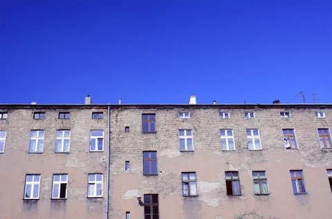 Facade brick building Stock Photos
