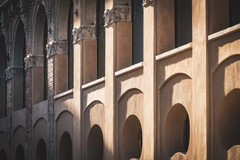 Facade build with arcades Foto stock