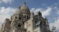 Facade Building Church Sacre Coeur Basilica Montmartre Paris France Sunny Day HD Footage
