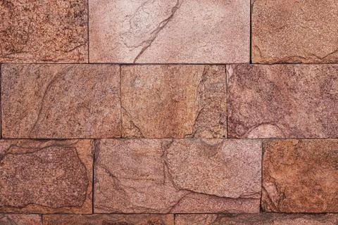 Facade of building, the light brown stone wall background Foto stock