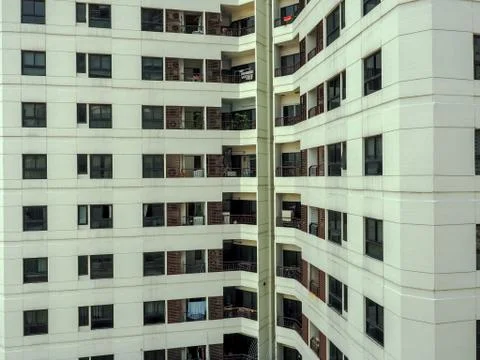 Facade building pattern in modern apartment housing. Abstract architecture ba Foto stock