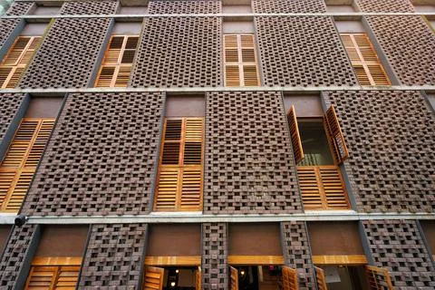 Facade of the building. Fotos Stock