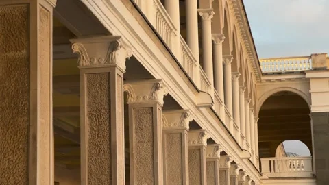 The facade of a building with rectangular columns 스톡 동영상 316286922
