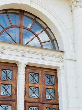 Facade of the building at the station Stock Photos