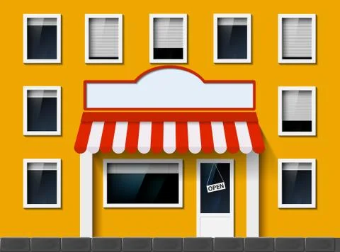 The facade of the building of the store. Stock-Illustration
