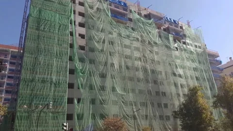Facade of building under construction Stock-Footage 168127079