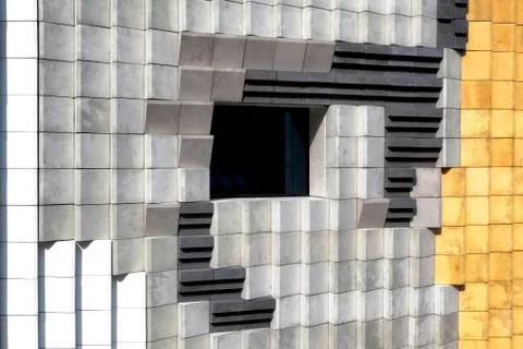 Facade of a building with a window Stock Photos