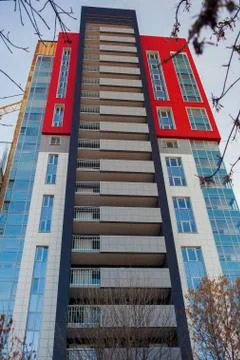 Facade building with windows Stock Photos