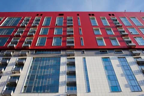Facade building with windows Stock Photos