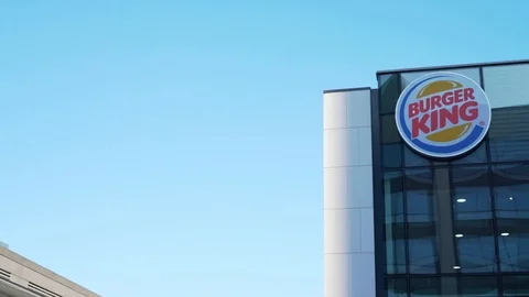 Facade of the burger king restaurant building in the "Glories" mall in Barcelona Stock Footage 122858027