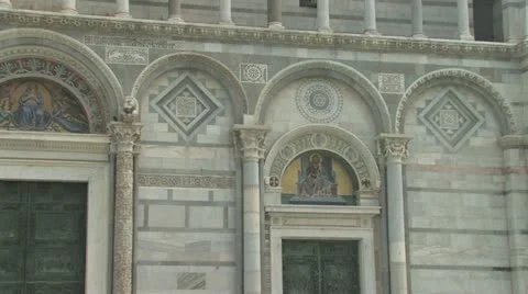 Facade of the Cathedral Stock Footage 12491943