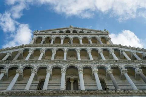 Facade of the Cathedral of Pisa Stock Photos